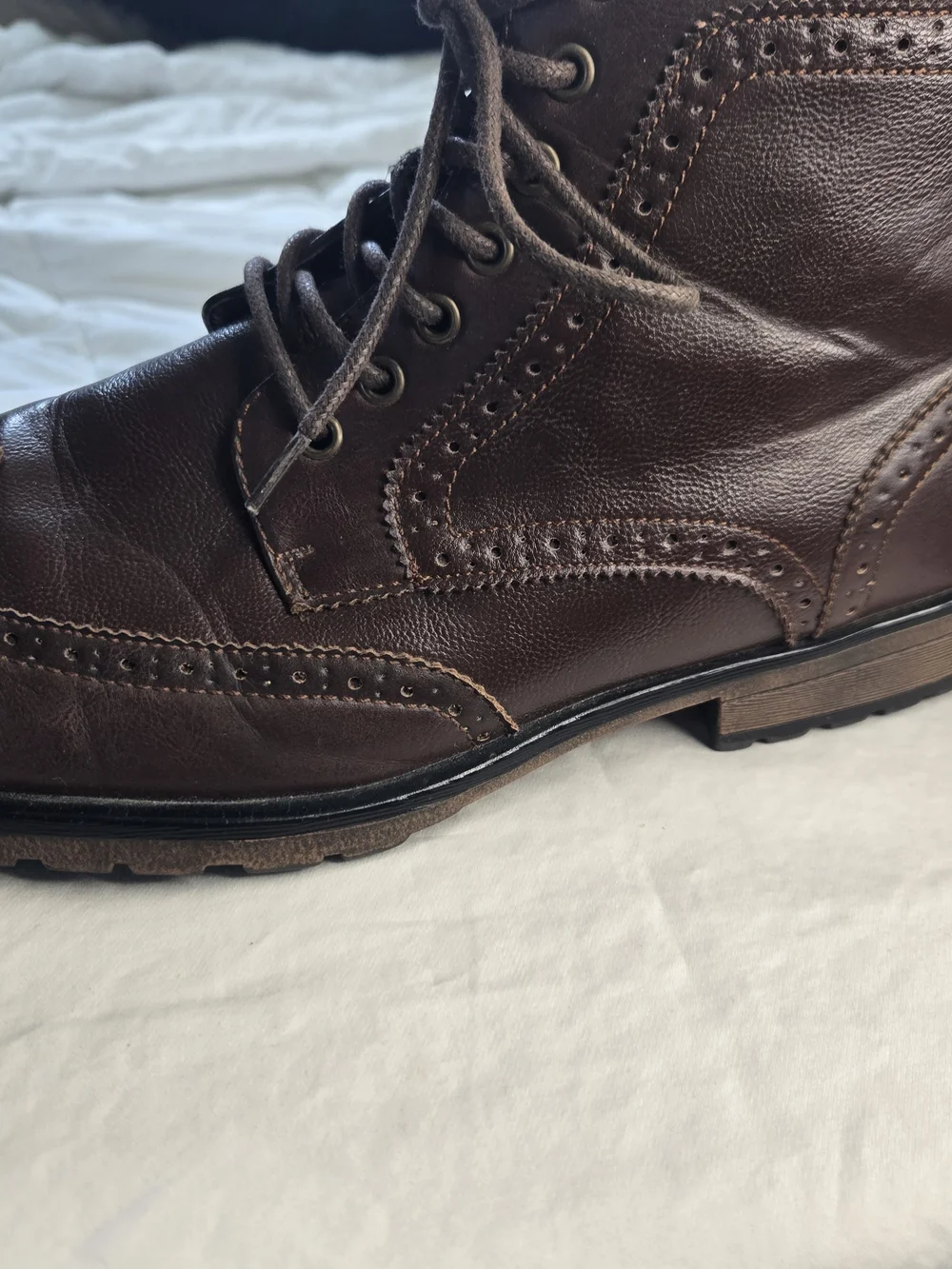 David Stone ankle boots wingtip brown size 12 EUC. 0803